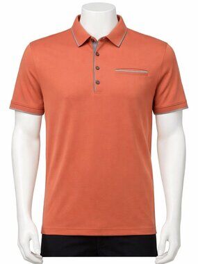 Calvin Klein Polo Shirt Men Medium Porcelain Rose Liquid Touch Cotton Pocket New